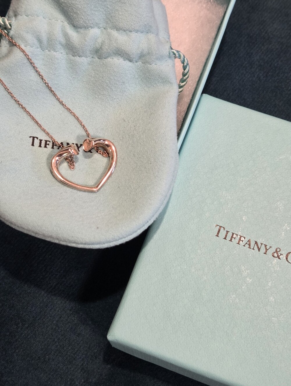 RARE Tiffany & Co Paloma Picasso Tenderness Heart Necklace .925 Sterling Silver - Picture 13 of 14